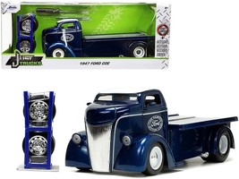 1947 Ford COE Flatbed Truck Dark Blue Metallic with White Top "The Famous Motor  - €86,13 EUR