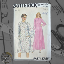 Butterick 4025 Misses&#39; Robe Pattern Size 12 Vintage Uncut Womens Housecoat - £9.65 GBP