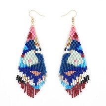 Go2Boho Miyuki Design Pattern Earrings Jewelry Delica Bead Handmade Wove... - £19.97 GBP