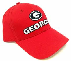 Red University of Georgia Bulldogs UGA Text Logo MVP Curved Bill Adjustable Hat - £20.00 GBP