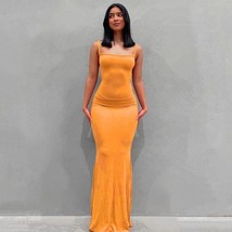 Long Dress Orange XXL - £9.36 GBP