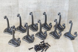 10 PCS Cast Iron Vintage Style Coat Hooks Hat Hook Rack Hall Tree Forged... - $428.53 MXN