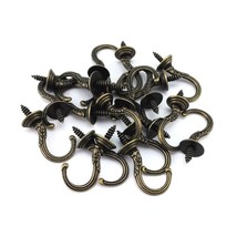 20Pcs Vintage Carving Screw-In Wall Ceiling Hooks Cup Hooks Hanger 1/2In... - $20.99