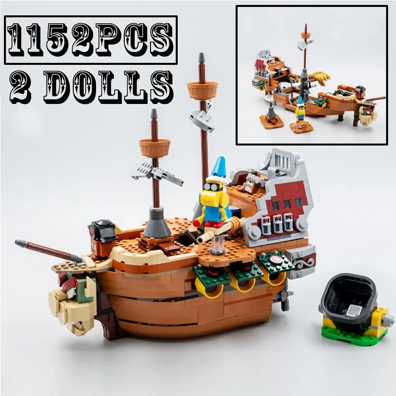 1 bowser s airship building blocks boat model creative game pirate ship bricks toys for thumb200