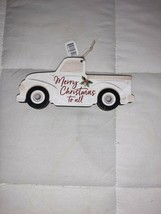 Merry Christmas to All 5.25 x 2.5 in Pick-up Truck Wood Hanging Ornament - $167.45 MXN