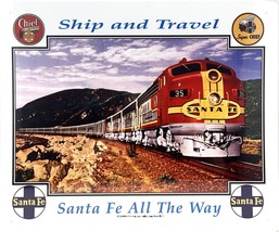 Santa Fe Railroad Super Chief With Mountains Train Sign | Aluminum | 12&quot;... - £22.41 GBP