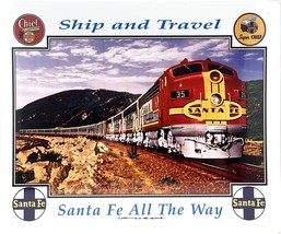 Santa Fe Railroad Super Chief With Mountains Train Sign | Aluminum | 12&quot;... - £22.35 GBP