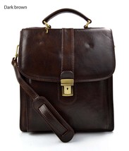 Hobo bag satchel leather shoulder bag made in Italy crossbody bag dark brown  - £123.87 GBP