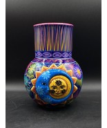 Talavera Bright Colors Eclipse Moon &amp; Sun by Faviania Ball Vase 8.25” Tall - $748.09 MXN