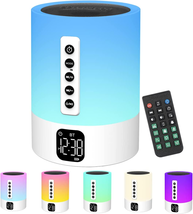 Alarm Clock Bluetooth Speaker, Night Light White Noise Machine Touch Bedside Lam - £49.00 GBP