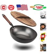 Durable Carbon Steel Wok – 12.5&#39;&#39; with Lid, Nitrided Surface for Healthy... - $1,052.21 MXN