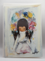 Ted De Grazia Flower Girl Vintage Blank Greeting Card Frameable Art Collectible  - £9.59 GBP