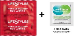 100 CT Lifestyles Non-Lubricated Condoms + FREE 5 Lifestyles lubricant p... - $21.73