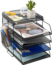 5 Tier Stackable Letter Tray Office Desk Paper Organizer File Trays, Desktop Hol - £28.97 GBP