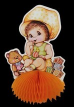 Vintage 1981 Beistle Baby Girl in a Hat Baby Shower Paper Honeycomb Decoration - $14.99