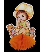 Vintage 1981 Beistle Baby Girl in a Hat Baby Shower Paper Honeycomb Deco... - £11.19 GBP