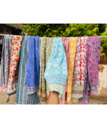 Cotton Scarf For Women Indian Floral Print Beach Wrap Cover Up Sarong - €12,30 EUR+