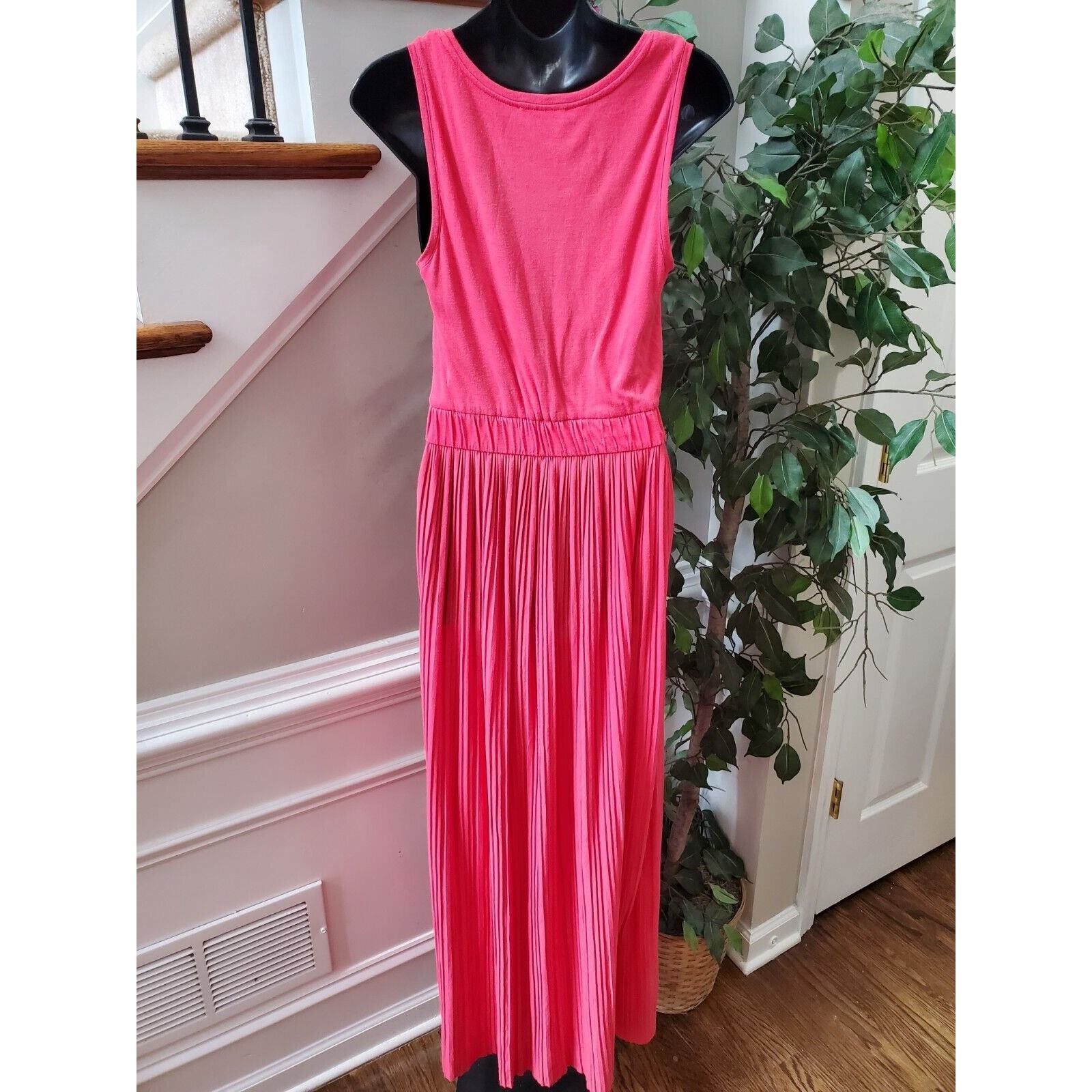 Calvin Klein Women's Pink Viscose Scoop Neck Sleeveless Long Maxi Dress Size S Item image 3