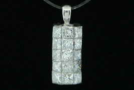 Custom, Platinum, .90ct+ tcw Invisible Set Diamond Pendant (Charm) - £721.65 GBP