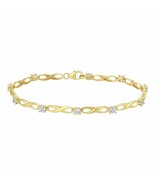 14k Yellow Gold Finish Simulated Diamond Infinity Tennis Bracelet 7&quot; inch - $336.03 CAD