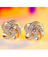 925 Sterling Silver Rose Gold Swirl Ear Stud Earrings Womens Jewellery C... - £11.79 GBP
