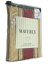 Waverly Ascot Valance Antique Gold 52 x 20&quot; Striped Tassel 100% Cotton L... - $23.76