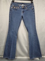 True Religion Jeans Womens 28 Blue Denim Flare Joey Seam Y2K Boho Western Ladies - $26.63