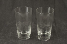 MODERN Lot WELLS Cut Crystal Tumbler Coolers PALM TREE EL21 Tropical Bar... - £14.27 GBP