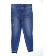 Spanx Distressed Ankle Skinny Jeans Size Medium Blue Med Wash Pull-On Ra... - £18.52 GBP
