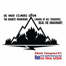 Mountain Wall Decal He who climbs Upon The Highest Mountains - Inspriational Quo - £78.85 GBP