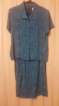 Mhm Melissa Harper - 2 Pc Blue Dress &amp; Blouse Ensemble Size 10 B20/ - £7.79 GBP