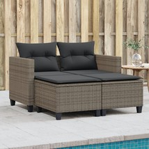 Garden Sofa Gray PE Rattan 2-Seater UV-resistant materials - $6,388.07 MXN