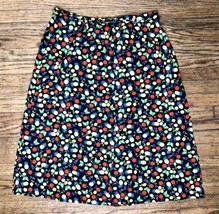 Vintage Fruit Print Button Front Skirt Medium Large Retro Playful Whimsical - $25.74