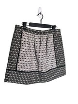 J CREW Size 6 Textured Block Print Skirt Gold Exposed Zipper Geometric - $12.16
