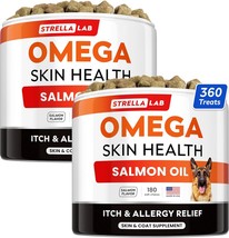 Omega 3 For Dogs - (360Ct) Fish Oil Treats - Allergy &amp; Itch Relief Skin&amp;... - $40.99