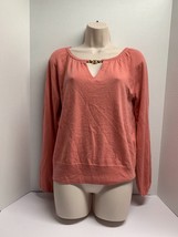 Tory Burch Womens Sz M Marie Knit Keyhole Sweater Pink Cashmere 31475 - £27.10 GBP