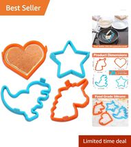 Dishwasher Safe Silicone Pancake Molds - Fun Heart, Star &amp; Dino Shapes -... - $42.52