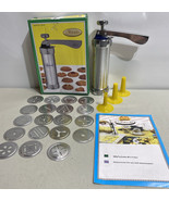 Metal Biscuits Cookie Cutter Press with 19 Metal Discs And 3 Icing Tips - $11.17