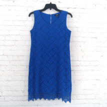 Alfani Dress Women Petite Medium Blue Sleeveless Lace Lined Mini Classic Stretch - £18.67 GBP