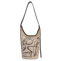 Women Canvas  Bags Vintage Ins Large Capacity Crossbody Bucket Bag Graffiti Desi - £50.90 GBP