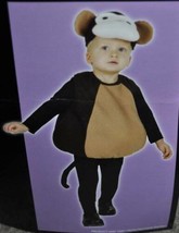 Boys Monkey Puffer Vest &amp; Hat Brown 2 Pc Halloween Costume-sz 1/2 yrs - $9.90