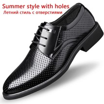 UPUPER Mens Dress Shoes Summer Breathable Hole Soft Leather Shoes Men Bi... - £58.52 GBP