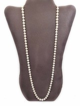 Estate 7mm Wide Natural Akoya Pearl Bead Strand Necklace 32&quot; Long - £798.40 GBP