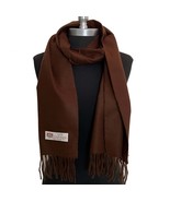 Fast Men&#39;s WINTER 100% CASHMERE SCARF Dark Brown Made in England Soft Wo... - £13.22 GBP