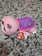 TY Beanie Boos Rosie Turtle 6" Plush Pink Purple Roses Big Eyes Stuffed Animal - £8.96 GBP