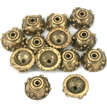 Bali Bead Caps Rope Antique Gold Plated 9.5mm 12Pcs Approx. - £5.30 GBP