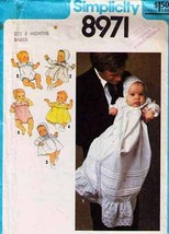 Vintage 1979 Infant&#39;s Christening Gown DRESS &amp; ROMPER Pattern 8971-s Size 6 mos - £9.59 GBP