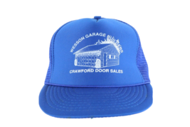 Vintage 80s Rockabilly Wesson Garage Builders Spell Out Roped Trucker Hat Blue - £18.95 GBP