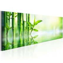 Tiptophomedecor Stretched Canvas Zen Art - Green Bamboo - Stretched &amp; Framed Rea - £72.54 GBP+