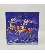 New 2005 Hallmark Santa&#39;s Midnight Ride Ready For Flight Reindeer Orname... - £31.13 GBP